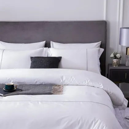 5 Star Quality Stripe White 100 Cotton Linen