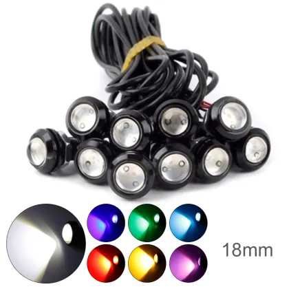 18MM Car Eagle Eye DRL LED Daytime Running Lights, 12V Backup & Reversing Parking Signal Lamps for Automobiles