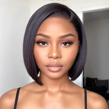 Short Deep Wave Human Hair Bob Wig