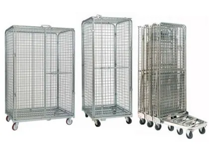 Foldable Metal Security Hotel Housekeeping Maid Cart Trolley