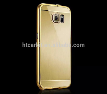 Fashion original kxx brushed metal bumper pc back case for samsung s6 edge