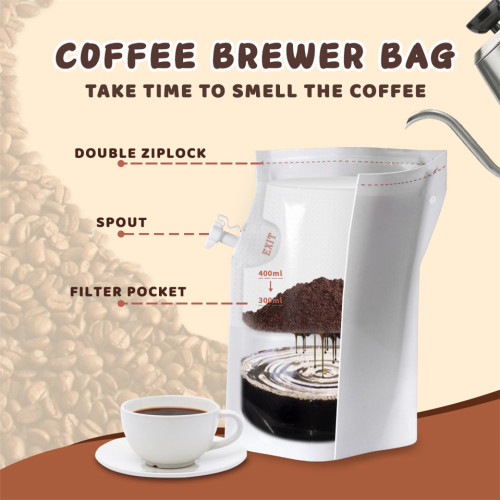 Cold Brew amusable Coffee-To-Go Pouch Custom, Mausable Coffee-To-Go Packing Pillusable Coffee-To-Go-veske