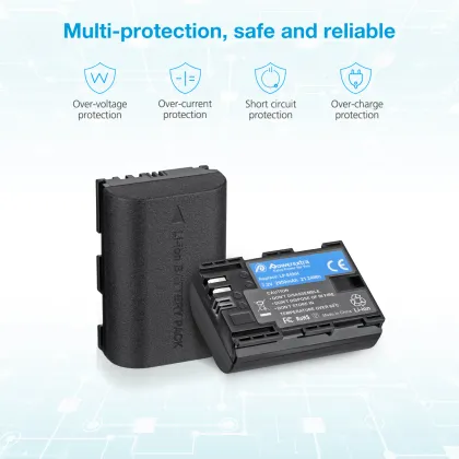 Powerextra Rechargeable LP-E6/LP-E6N/LP-E6NH 2950mAh 7.2V Camera Battery