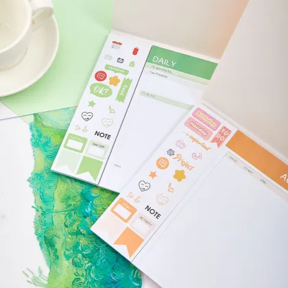 Paper hardcover daily meal activity monthly notepad