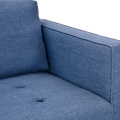 Italienischer Stil OEM 2-Sitzer Blauer Büschel-Stoff Gepolstertes Sofa Set Möbel Moderne Couch