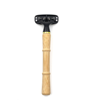Eco-Friendly Bamboo Razor with Triple-Blade System and Magnet Connection for Sustainable Grooming
