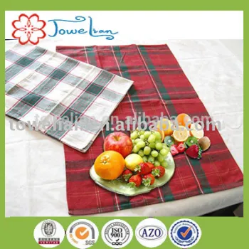 100% cotton christmas checked tea towel/kitchen towel/dinning table cloth