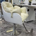 Silla de peluquería gris muebles múltiples muebles de salón reclinando silla de barbero silla de salón de belleza dorada ajustable