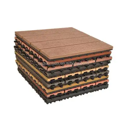 Wood and Cork Laminated Deck Covering Engineering - Wood Plastic Composite WPC Floor