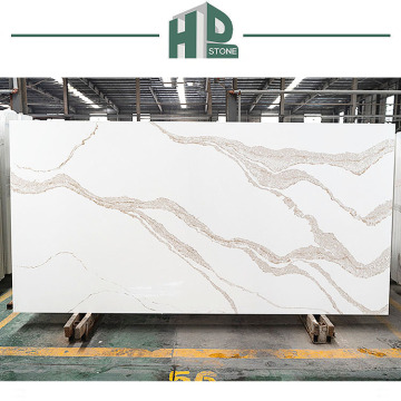Calacatta poisson artificiel Belly White Quartz Stone Plades pour les planchers, les murs et les comptoirs