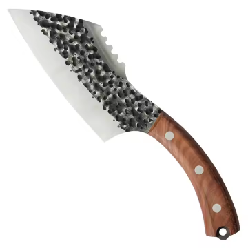 6 Inch Fish Knife with Wooden Handle and Sawtooth Blade