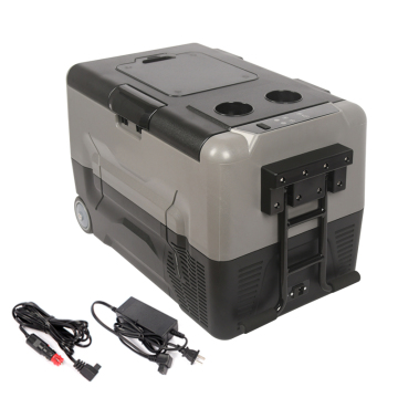 Peti sejuk pemampat 12V/24V dengan pemegang: sesuai untuk perkhemahan dan pantai