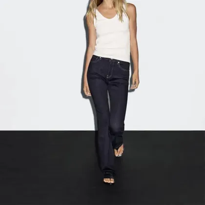 Women's high waisted flared tight jeans