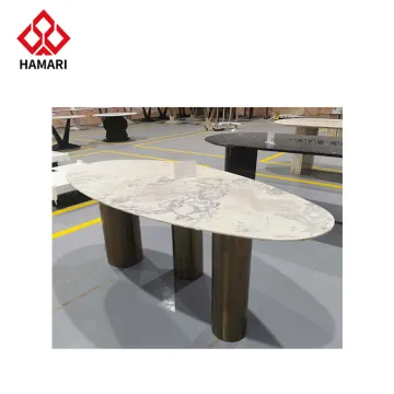 Modern Elegant Round Marble Coffee Table Set with Wooden Seats