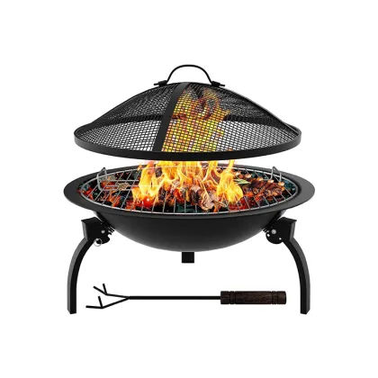 Portable Steel Folding Fire Pits for Outdoor Log Burning Fireplaces