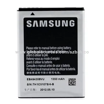 Mobile Phone Battery, S5830-101 Li-polymer Cell, 3.7V, 1,350mAh