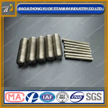 Baoji ZYD Factory Gr2 Titanium Threaded Rod