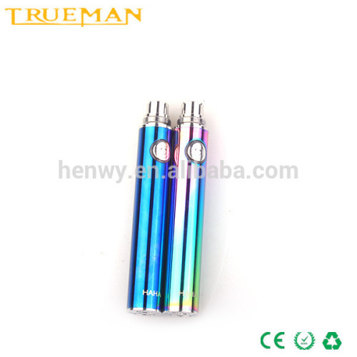 China supplier evod battery vacuum coating evod haha battery with micro usb port