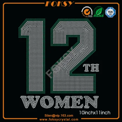 22 number Your Text rhinestone iron on