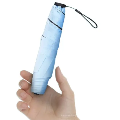 Super Water Repellent 3-Section Folding Portable Vinyl Umbrella