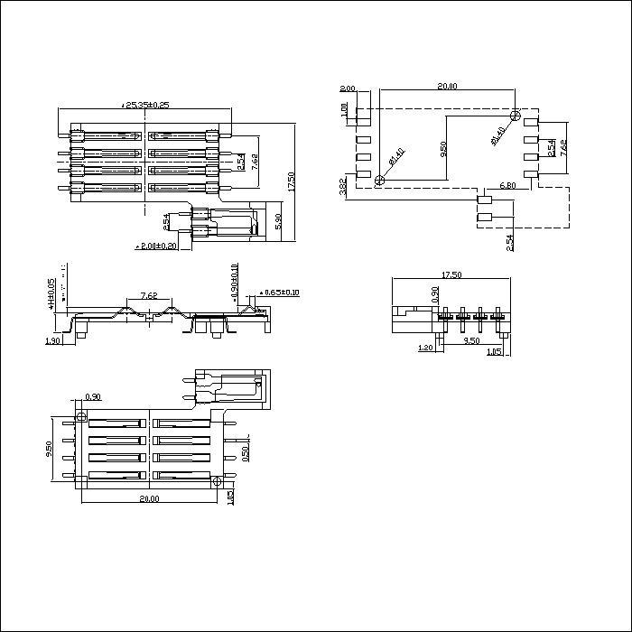 SIM series 8Pin mini SC card right switch connector ATK-SIM8XXA023