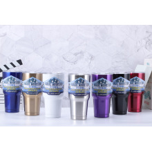 Double layer stainless steel car mounted straw cup