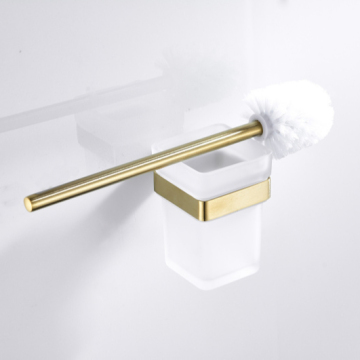 Gold Color Hotel Bathroom Toilet Brush & Holder Sets