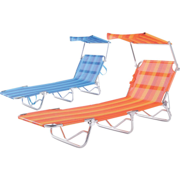 Modern Outdoor Leisure Folding Aluminium Beach Chair With Canopy