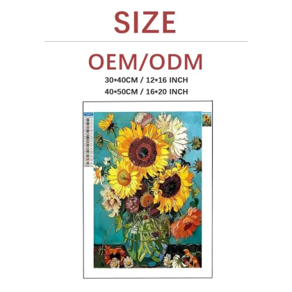 Sunflower Diamond Embroidery Kit with Ceramic Vase