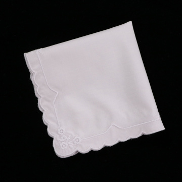 Wedding gift White cotton lace handkerchief embroidery