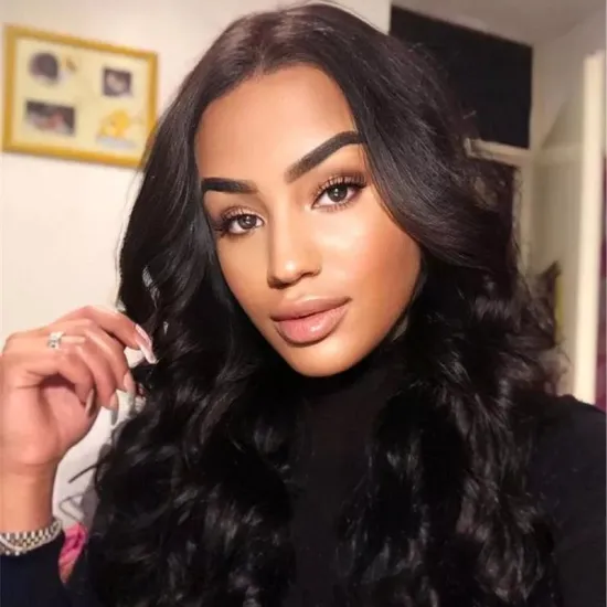 Natural Wave 13*4 Lace Frontal Human Virgin Hair Wigs Full Cuticle Aligned Unprocessed Indian Virgin Hair Wigs Body Wave