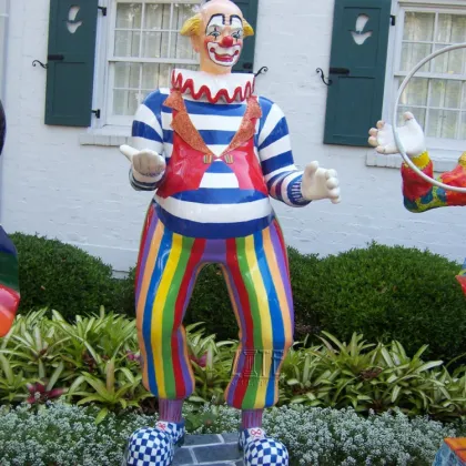 Garden Decoration Resin Fiberglass Clown Statue Sculpture