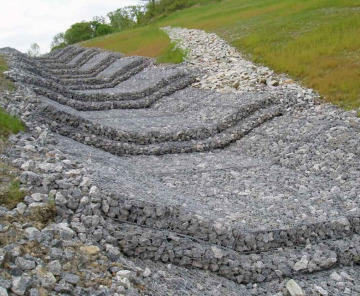 60*80mm / 2-4mm / 2*1*0.3m galfan gabion stone wire mesh