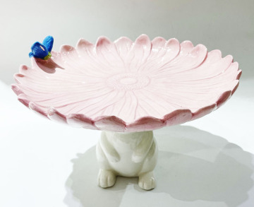 Ceramic Bunny Cake Stand - Handgemaakte porselein bruiloft fruitkoekjes houder bulk