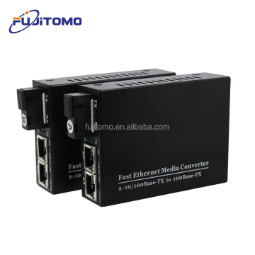 1Fiber 2RJ45 100M 100Mbps SC Connector Low Price Fiber Optic Media Converter