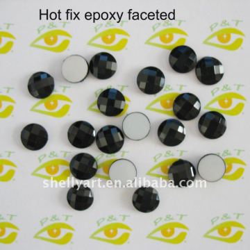 Epoxy faceted hot fix rhinestone 10mm black