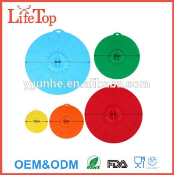 2017 Durable FDA Passed set of 5 Silicone Suction Lids,Silicone Lid