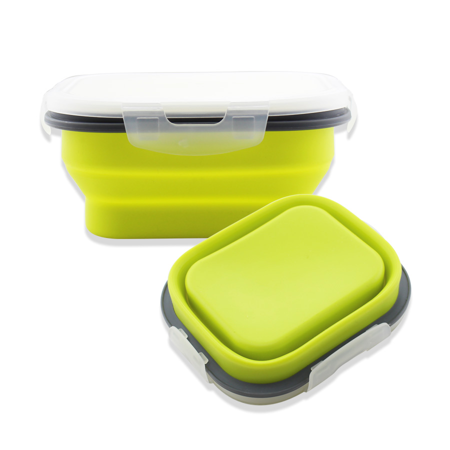 Caixa de almoço dobrável do recipiente de armazenamento do alimento do silicone