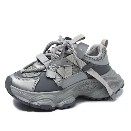 Casual Mesh Sports Women Shoes: Fashion Thick Sole Sneakers