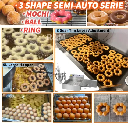 Professional Belt Gas Fryer Machine for Berliner Donuts with Deep Oil Fryer