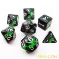 Bescon Mineral Rocks GEM VINES Juego de dados poliédrico D&amp;D de 7, juego de rol RPG Juego de dados 7pcs Juego de EMERALD