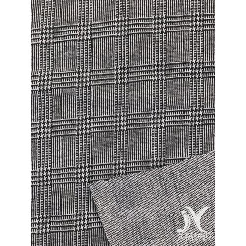 Tejido Jacquard Poliéster Blanco Negro