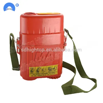 Self-contained self-rescue respirator compressed oxygen