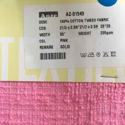 100%cotton tweed fabric for popular garment