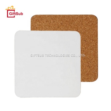 High-Quality 90x90x4mm Heat Transfer Sublimation Wooden MDF Cup Mat and Coaster Holders with Cork Backing
