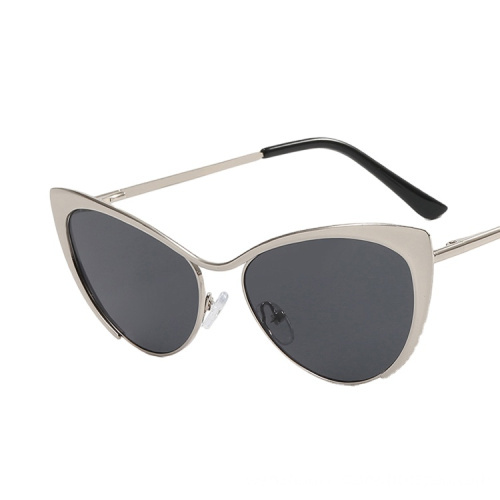 2022 New Anti-Blue Light Flat Lens Myopia Glasses Frame - 0176 Steel Leather Triangle Cat's Eye Metal Frame