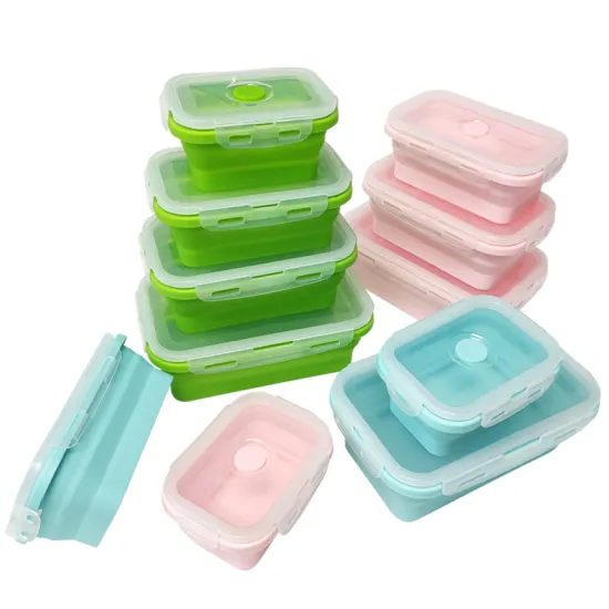 4-Piece Silicone Collapsible Kitchen Storage Tools Set: Ideal for Well-Sealed Sandwiches, Lunch Boxes, and Food Storage