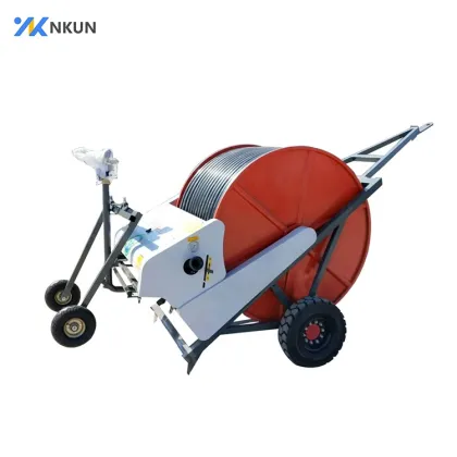 Mobile Hose Reel Irrigation Equipment Featuring Rain Gun Sprinkler System