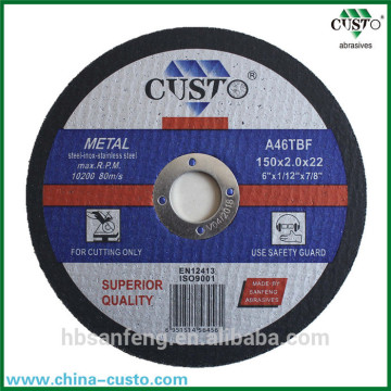 Ruota da taglio normale 150x2.5x22.2 Abrasive abrasiva ruote