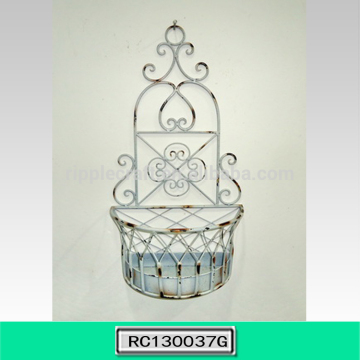 Wholesale Wrought Iron Half Round Wall Storage Basket